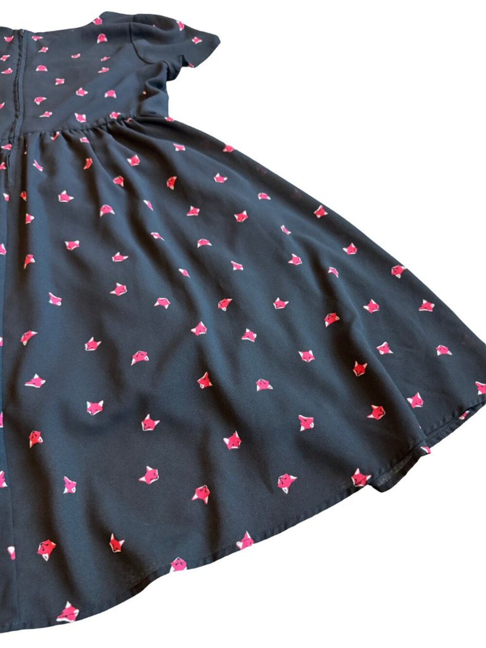 Torrid Black Fox Print Dress Skater A-Line Black Fun Casual Everyday Size 12 - Picture 13 of 14